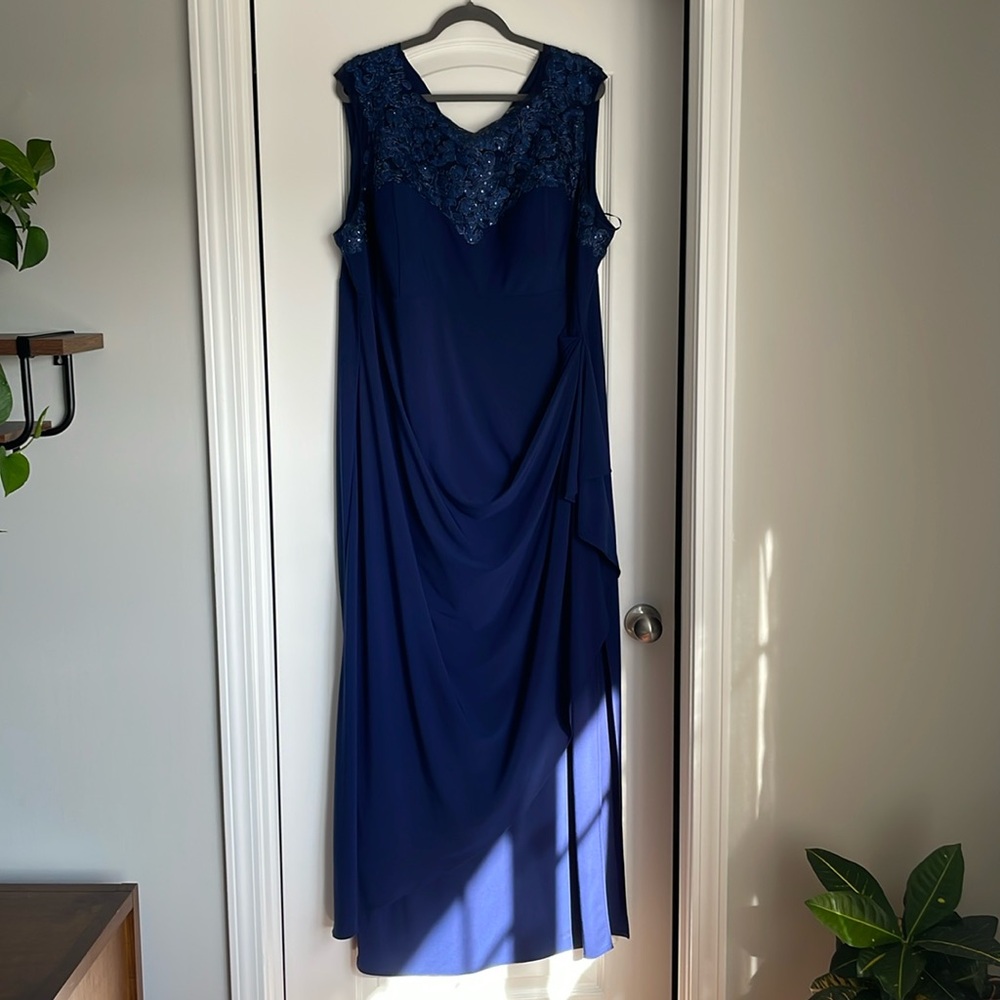 Blue evening gown